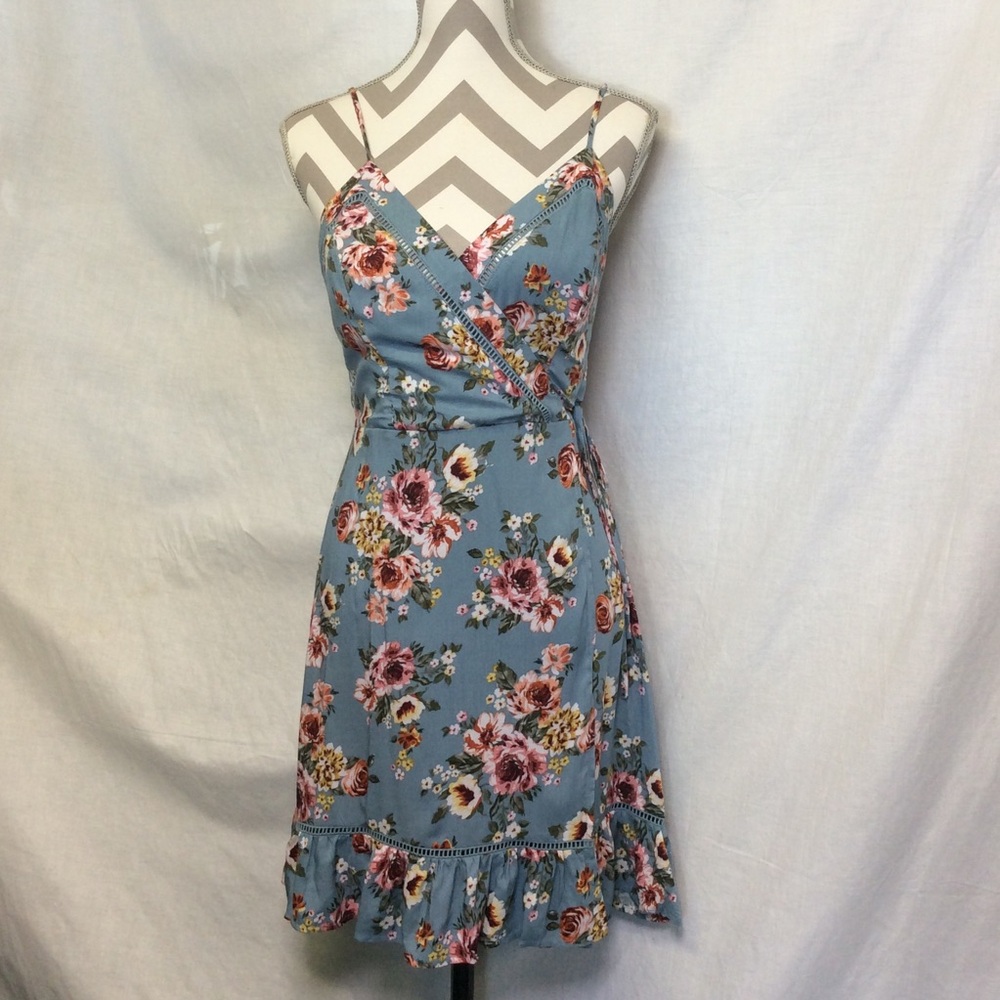 B.O.G Collection Teal Floral Summer Dress